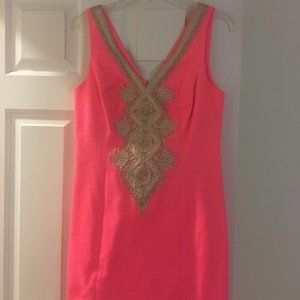 Lilly Pulitzer Pink and Gold dress